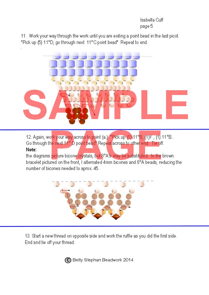 PDF Beading Tutorial for Isabella Cuff Bracelet intermediate image 3