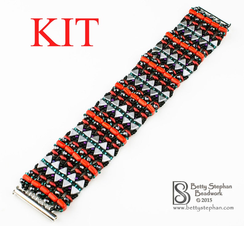 Full kit or refill Magic Carpet Bracelet red bead woven bracelet