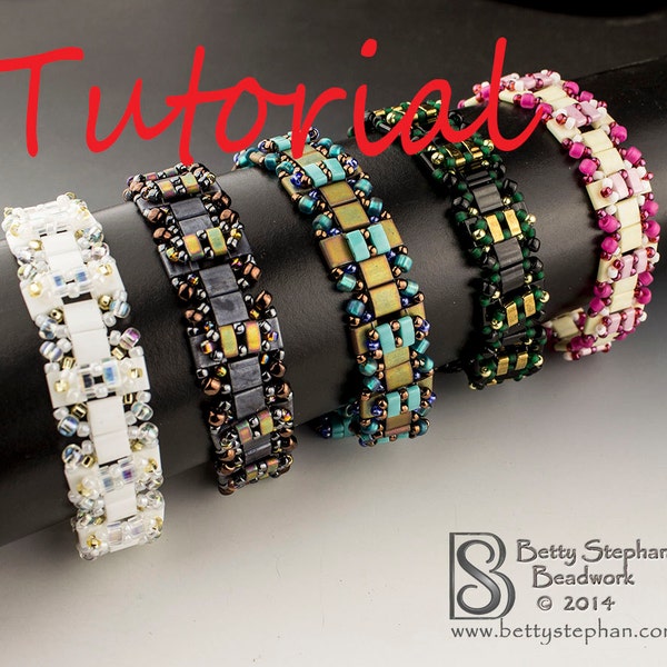 Beading Tutorial for Square Dance Bracelet Beadwoven- Tila, Half Tila and Seed beads