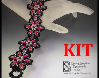 kit- Starburst Bracelet- pink- Beadwoven bracelet kit