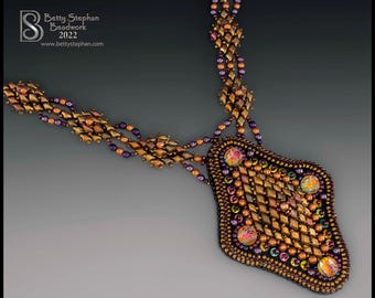 Madeline Beaded Necklace kit bronze colorway