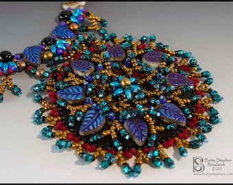 KIT- Awakening Necklace beaded blue and black colorway