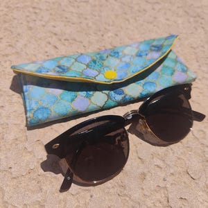 Étui à lunettes souple sirène en écailles de poisson, fait main