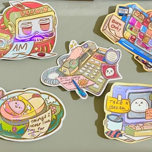 Jeu d'autocollants pour le bureau || Pack d'autocollants imperméables || adorable autocollant