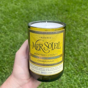 Lemon Scented Wine Bottle Candle (Mer Soleil Chardonnay)