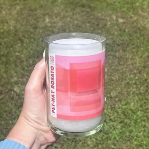Strawberry Lemon Scented Wine Bottle Candle (Pet Nat Rosato)
