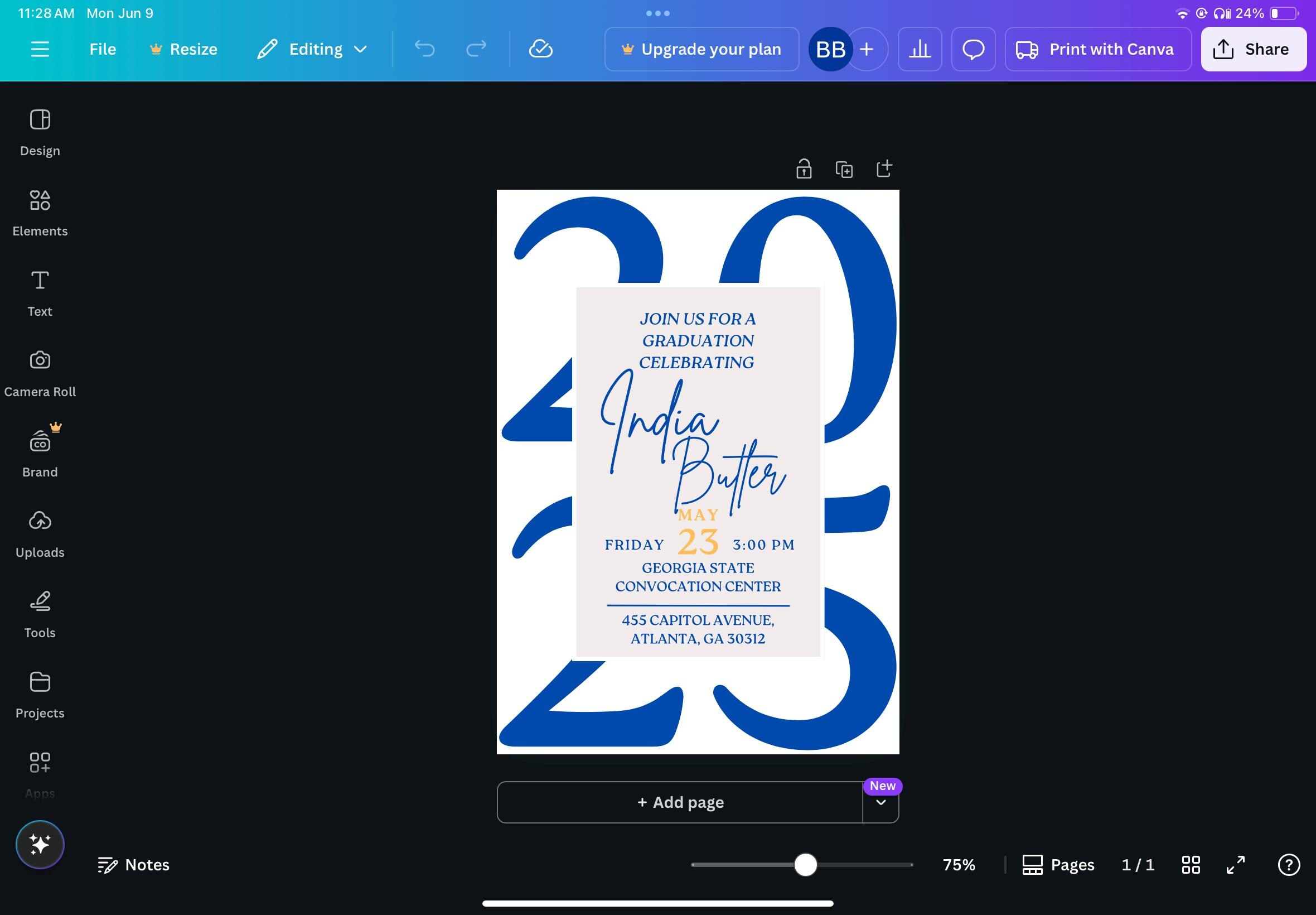 Graduation Invitation Printable Download - Thumbnail 3