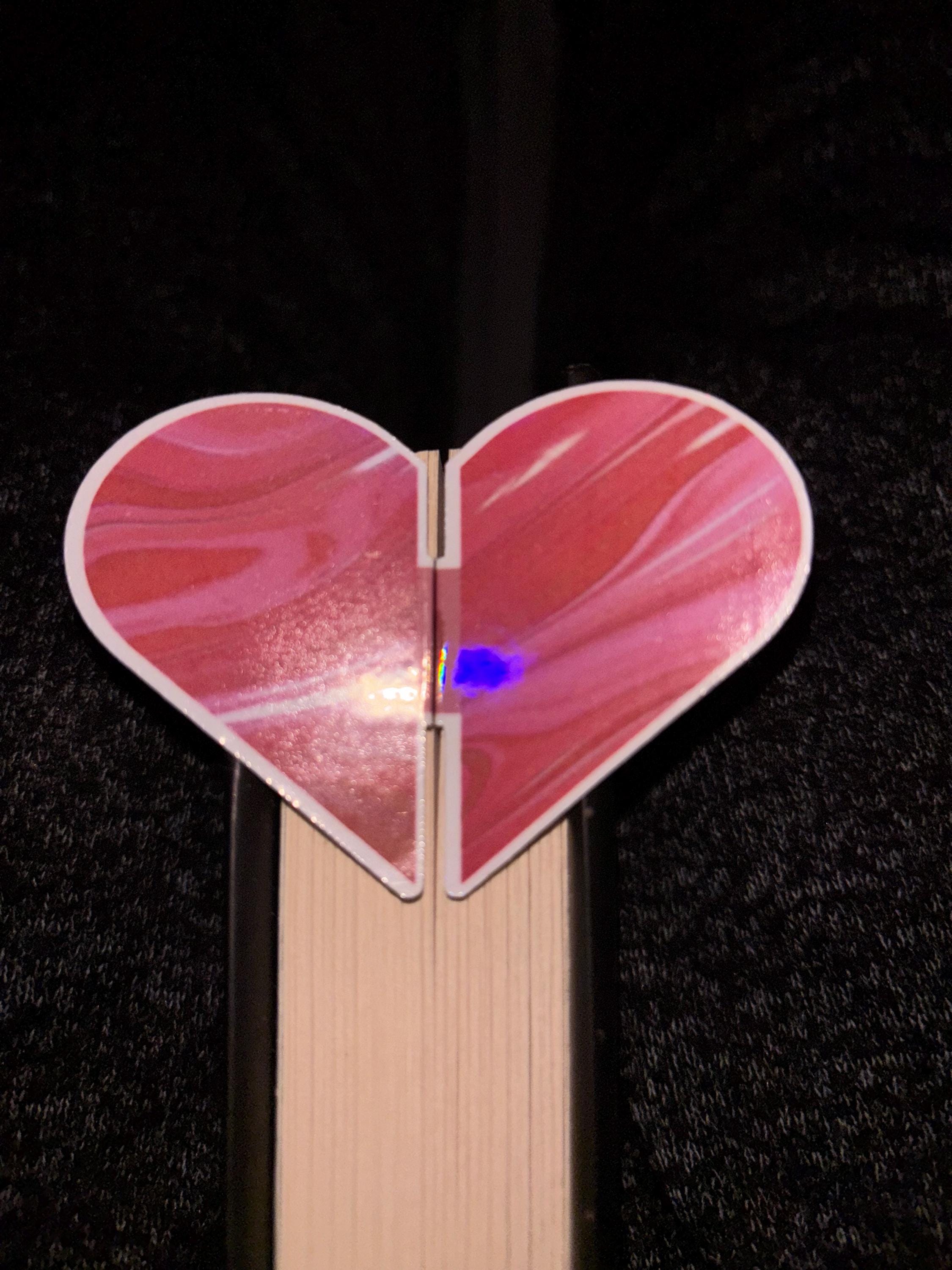 Read, Escape, Repeat! | Pop-Up Marble Heart Bookmarks | Matte or Holographic | Pre-Scored Bookish Quote Page Savers - Thumbnail 2