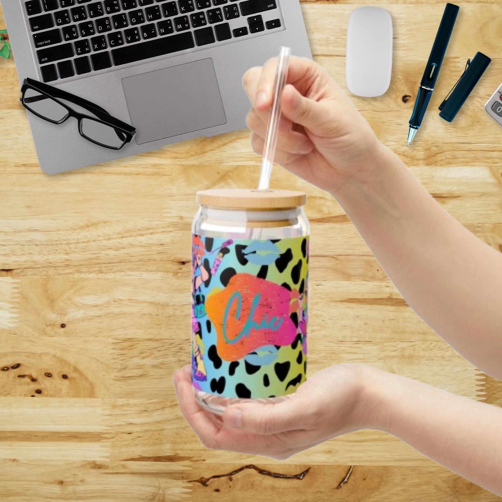 Chic Sipper Glass, 16oz - Trendy Drinkware for Parties, Gifts, and Everyday Use, Perfect for Celebrations and Home Decor - Thumbnail 2