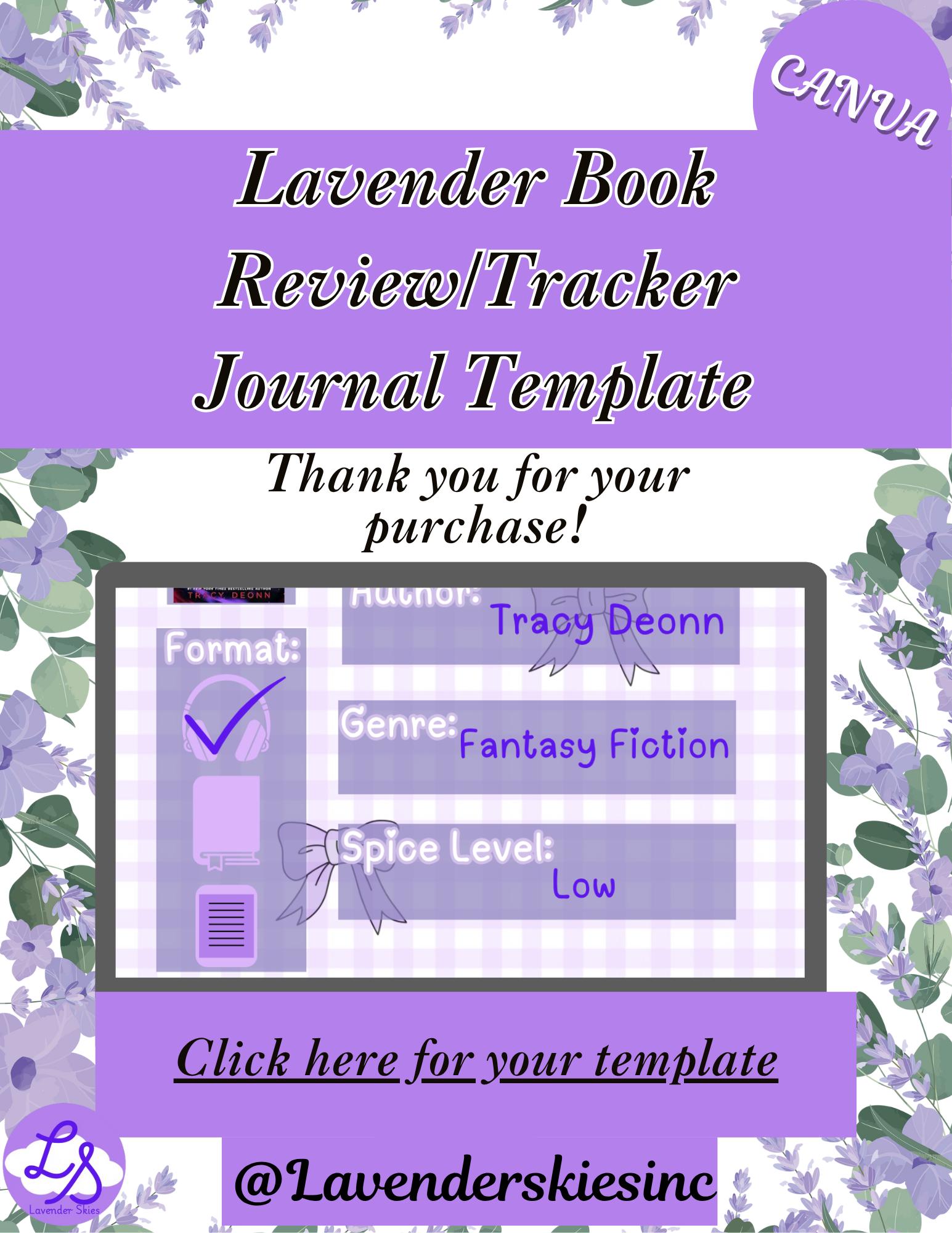 Lavender Book Review Journal Digital Download - Thumbnail 3