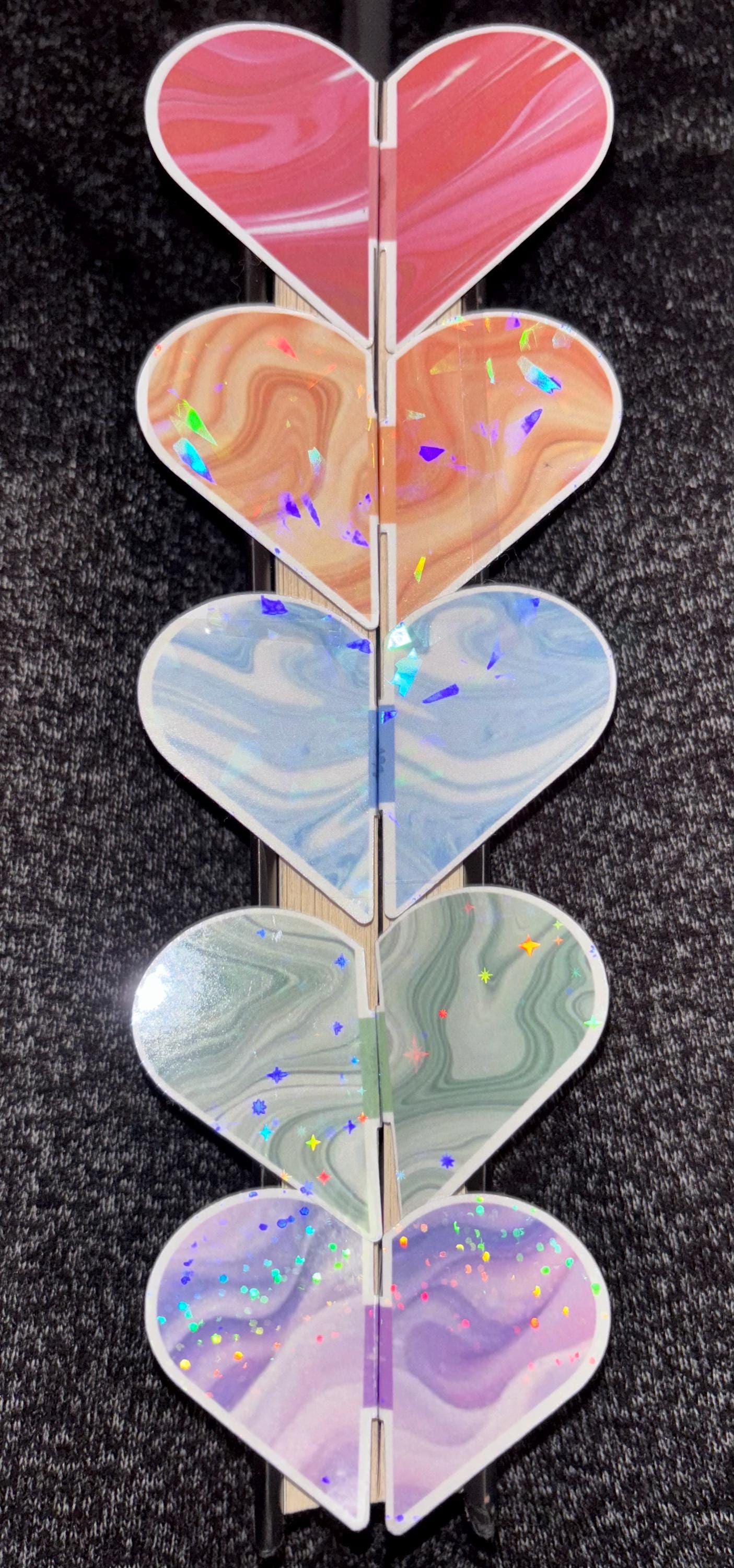 Let's Flip To Our Next Adventure? | Pop-Up Marble Heart Bookmarks | Matte or Holographic | Pre-Scored Bookish Quote Page Savers - Thumbnail 6