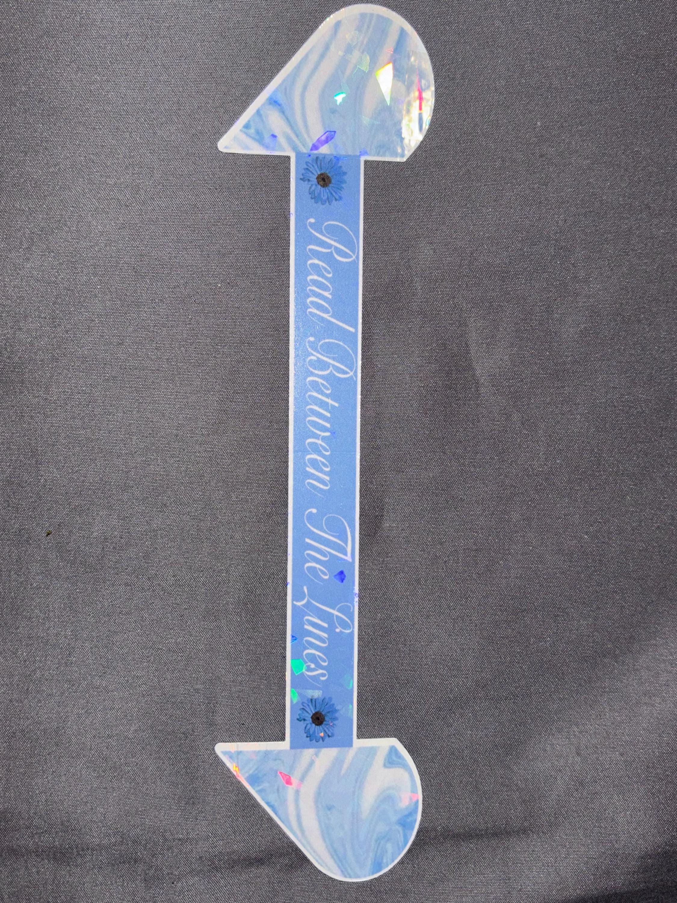 Read Between The Lines | Pop-Up Marble Heart Bookmarks | Matte or Holographic | Pre-Scored Bookish Quote Page Savers - Thumbnail 3
