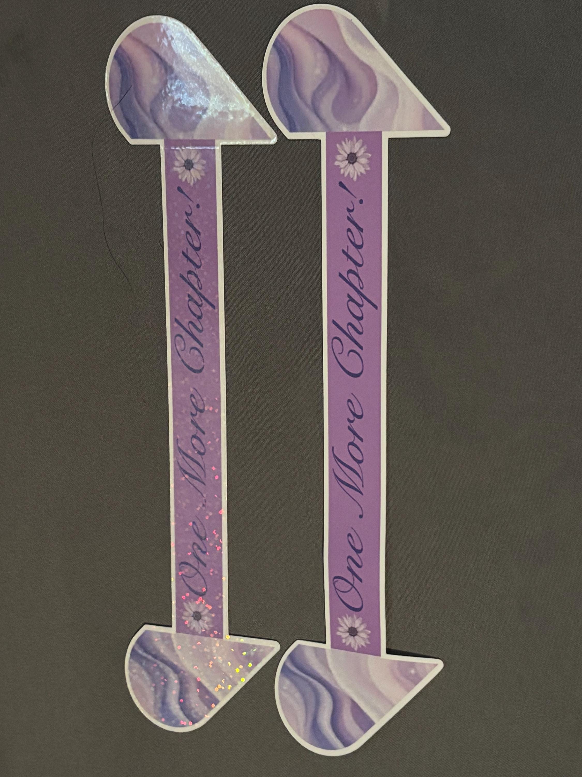 One More Chapter | Pop-Up Marble Heart Bookmarks | Matte or Holographic | Pre-Scored Bookish Quote Page Savers - Thumbnail 2