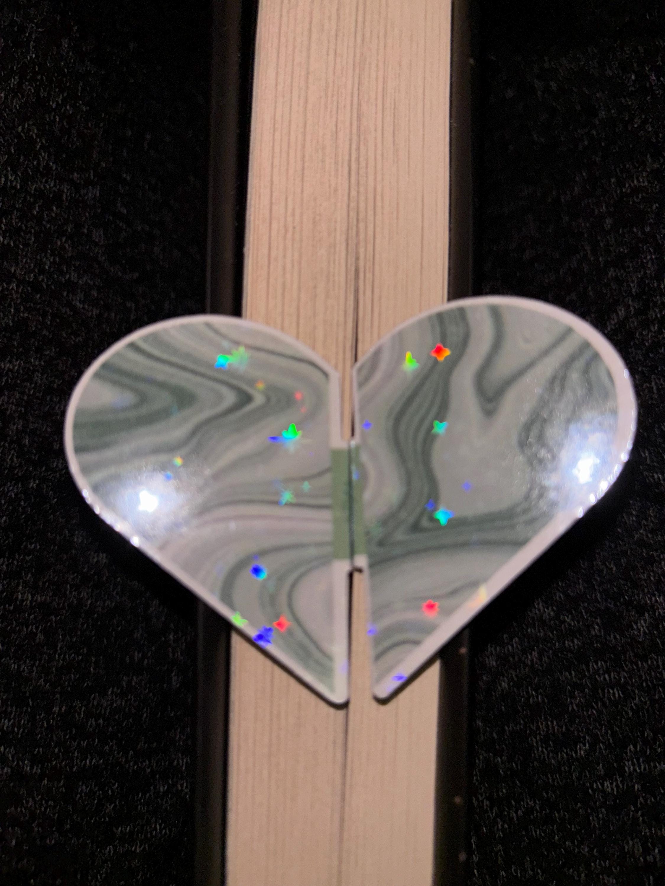Let's Flip To Our Next Adventure? | Pop-Up Marble Heart Bookmarks | Matte or Holographic | Pre-Scored Bookish Quote Page Savers - Thumbnail 2