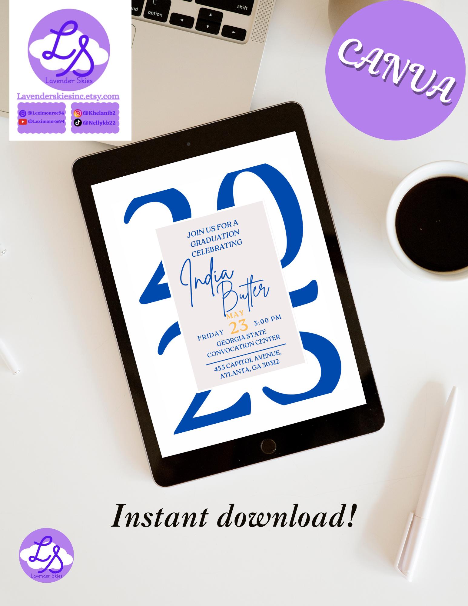 Graduation Invitation Printable Download