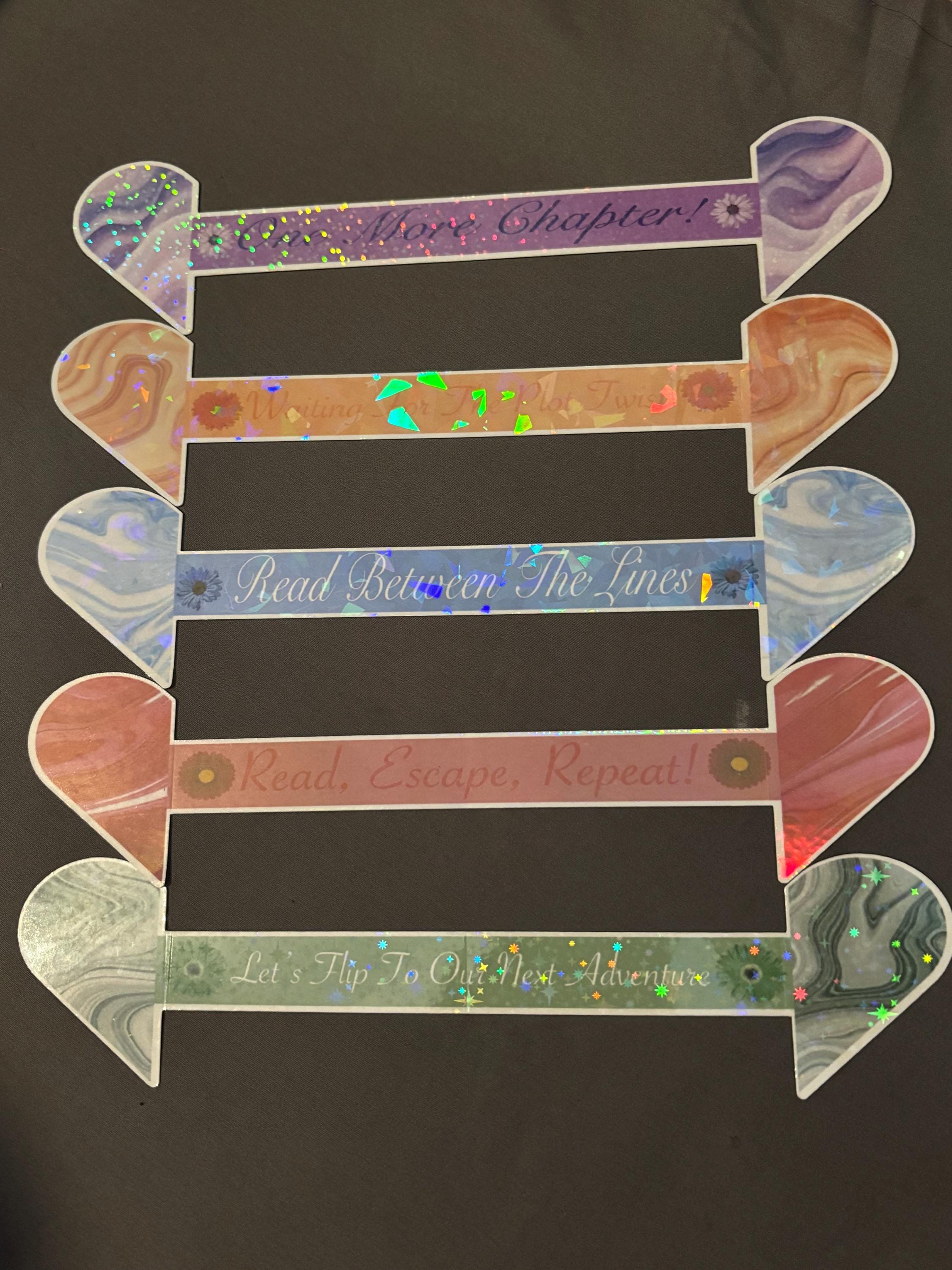 One More Chapter | Pop-Up Marble Heart Bookmarks | Matte or Holographic | Pre-Scored Bookish Quote Page Savers - Thumbnail 3