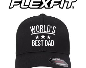 Embroidered World’s Best Dad Flexfit Hat – Premium Embroidered Cap for Father’s Day, Birthday Dad Gift, gift for dad, dad gift, cap for dad
