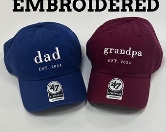 Embroidered Custom 47 clean up hat, Grandpa Cap With Date, Dad Hat, Vintage Baseball Hat, Gift For New Dad, Christmas Gift.