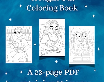 Black Women Coloring Book: Stylish Night Out Illustrations (PDF Downloadable Book)