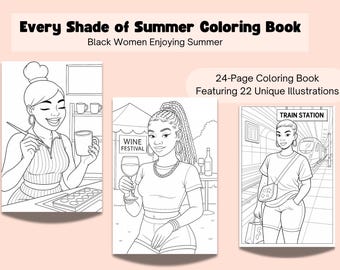 Printable Every Shade of Summer: A Black Women’s Summer Coloring Book