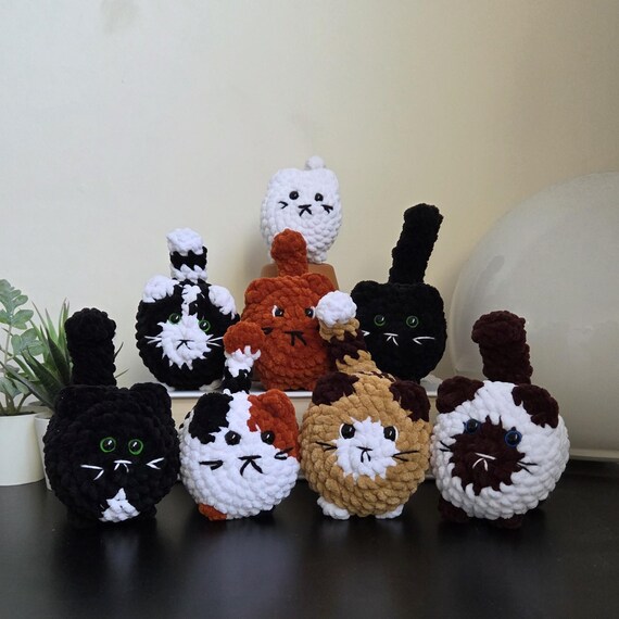 Crochet Cat Plushie: Handmade Loaf Kitty Collection