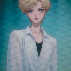 Sailor Uranus Estetyczny Retro Wydruk | Haruka Tenou Pocztówka | A5 Sztuka dla Fanów | Kolekcjonerzy