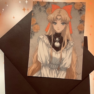 Impression Sailor Venus | postale esthétique vintage de style rétro | Art mignon de Sailor Moon | Décoration de collection A5