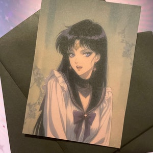Impressão Sailor Mars | Cartão postal A5 estilo retrô estético vintage | Arte fofa de Sailor Moon | Decoração de parede e presentes exclusivos