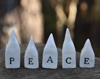 Peaceful Little Houses--tiny porcelain sculptures
