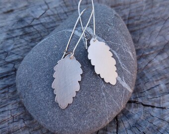 Large Fir Cone Dangle Earring in Recycled Sterling Silver on Sterling Silver Hook