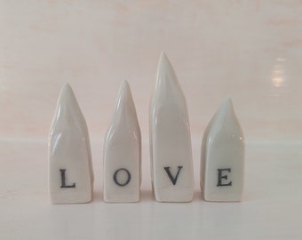 Little Love Houses--tiny porcelain sculptures