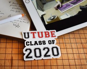 UTube Class of 2020 vinyl sticker for indoor/outdoor 3 x 2.5 inch