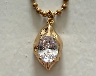 Gold Filled Abstract Necklace