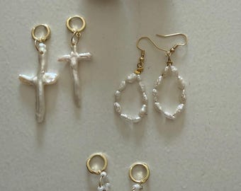 Pearl Hoop Earrings