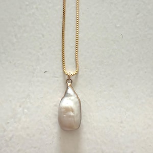 Gold Pearl Charm Necklace