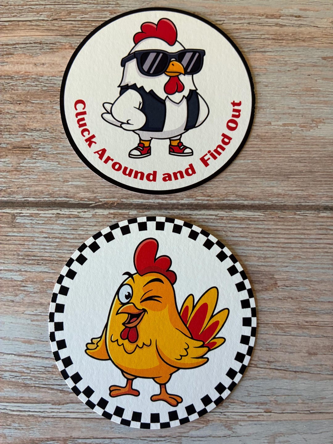 Set of 6 Handmade Chicken Cardstock Rounds | Western Freshie Charms - Etsy
