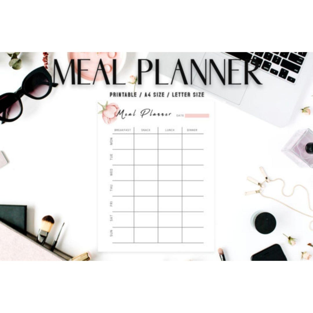 Floral Meal Planner Template, Digital Template - Etsy