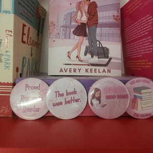 Book Badges, Button Badges, Book Club Gifts, Book Club, Gifts for Book Lovers, Gifts for Bookworms, Gifts for Librarians, Book lovers
