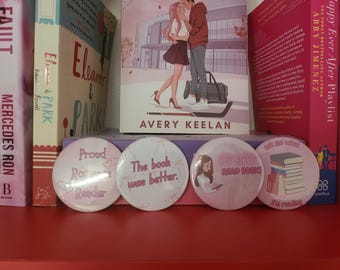 Book Badges, Button Badges, Book Club Gifts, Book Club, Gifts for Book Lovers, Gifts for Bookworms, Gifts for Librarians, Book lovers