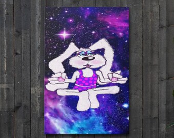 Intergalactic Space Bunny Art on Thin canvas