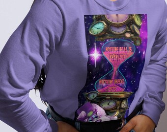 Fun Original Art Design Intergalactic Space Bunny Guru Garment-dyed heavyweight long-sleeve shirt DTFlex printed