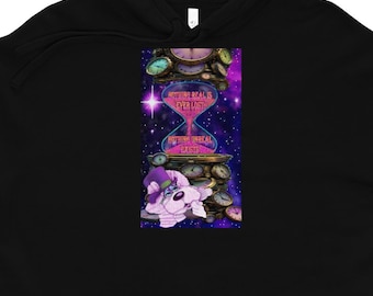 Original Art Space-bunny Guru Crop Hoodie
