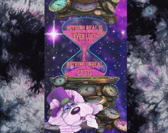 Intergalactic Space Bunny Guru Oversized tie-dye t-shirt DTFlex Printed