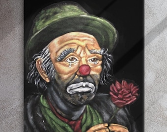 Emmett Kelly Sad Clown Thin canvas