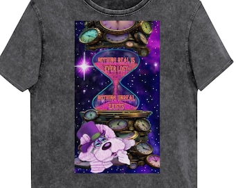 Intergalactic Space Bunny Guru Denim T-Shirt DTFlex Printed