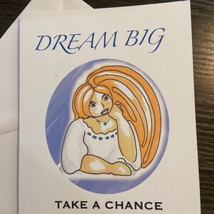 Cartão de felicitações inspirador feito à mão Dream Big