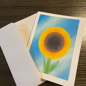 Cartão de felicitações minimalista de girassol