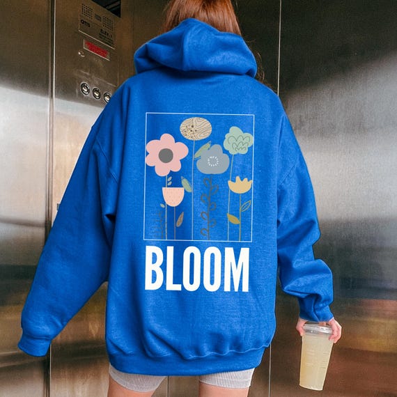 Floral Hoodie Unisex Bloom Sweatshirt mit Blumen Print Bunter