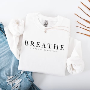 Yoga sweatshirt, unisex, minimalist design, text only, front print, sweatshirt with print, sweatshirt with slogan, Scandinavian style
