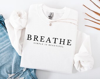 Yoga Sweatshirt, Unisex, minimalistisches Design, text only, Frontprint, Sweatshirt mit Print, Sweatshirt mit Slogan, skandinavischer Stil